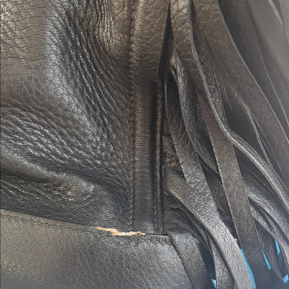 Prada Black Leather Tote with Fringe - Picture 2 of 6